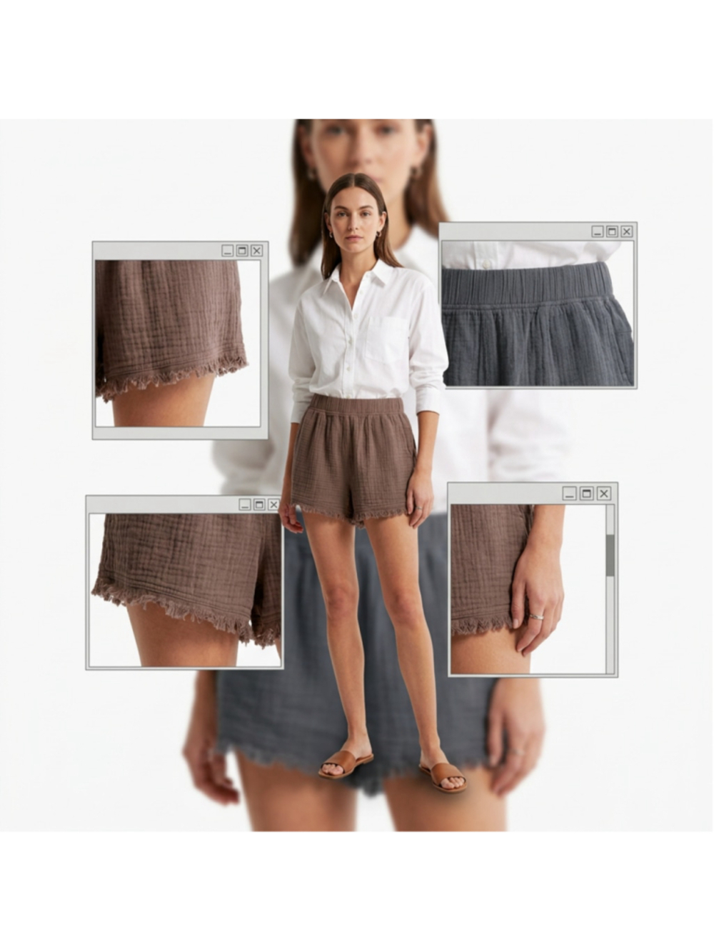 Brand New prAna Organic Cotton Mauve Brown Shorts Size Large Casual Luxe Summer